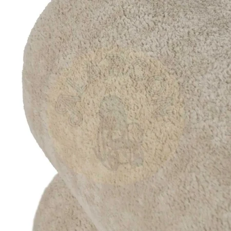 Puf beige tapizado en tejido 100% poliéster estructura de hierro y madera contrachapada 45x42x42cm - Ixia - 613641IX - foto-secundaria-1