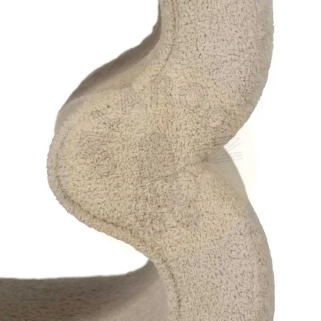 Puf beige tapizado en tejido 100% poliéster estructura de hierro y madera contrachapada 45x42x42cm - Ixia - 613641IX - foto-secundaria-4