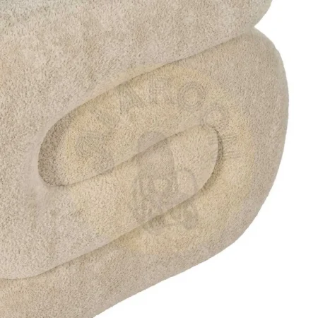 Puf beige de tejido 100% poliéster con estructura en madera de pino y contrachapado y relleno de espuma 51x47x45cm - Ixia - 613642IX - foto-secundaria-1
