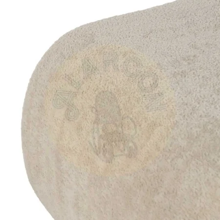 Puf beige de tejido 100% poliéster con estructura en madera de pino y contrachapado y relleno de espuma 51x47x45cm - Ixia - 613642IX - foto-secundaria-2