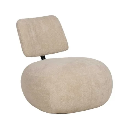 Sillón beige tapizado en tejido 100% poliéster con estructura de madera y asiento acolchado 38cm 67x73x67cm - Ixia - 613646IX - foto-blanco