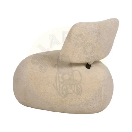 Sillón beige tapizado en tejido 100% poliéster con estructura de madera y asiento acolchado 38cm 67x73x67cm - Ixia - 613646IX - foto-secundaria-2