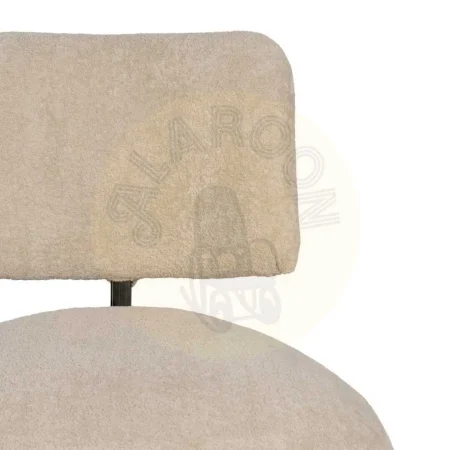 Sillón beige tapizado en tejido 100% poliéster con estructura de madera y asiento acolchado 38cm 67x73x67cm - Ixia - 613646IX - foto-secundaria-3