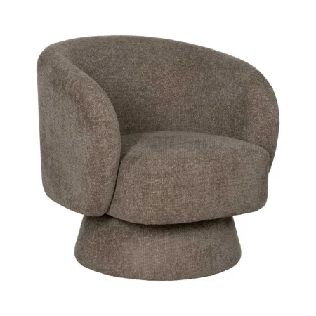 Sillón beige tapizado en tejido 100% poliéster para salón 78x79x77cm - Ixia - 613656IX - foto-blanco