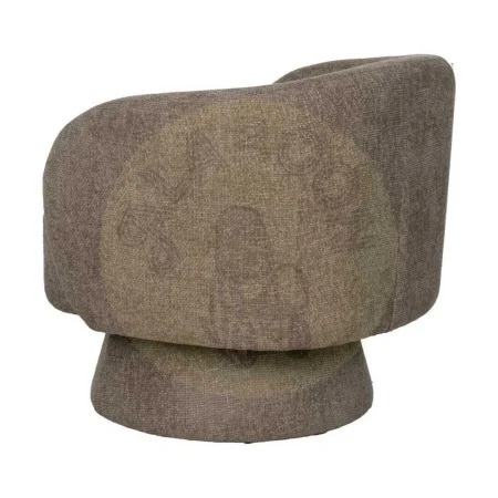 Sillón beige tapizado en tejido 100% poliéster para salón 78x79x77cm - Ixia - 613656IX - foto-secundaria-2