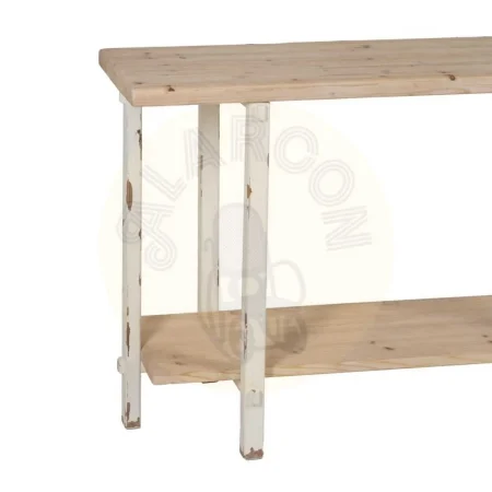 Consola de madera de abeto natural y blanco 120x40x80cm - Ixia - 613667IX - foto-secundaria-3
