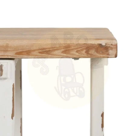 Consola de madera de abeto natural y blanco 120x40x80cm - Ixia - 613667IX - foto-secundaria-4