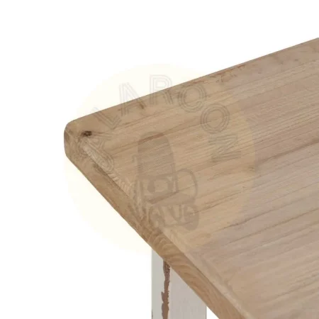 Mesa de centro en madera de abeto y DM acabado natural y blanco 120x60x48cm - Ixia - 613668IX - foto-secundaria-1