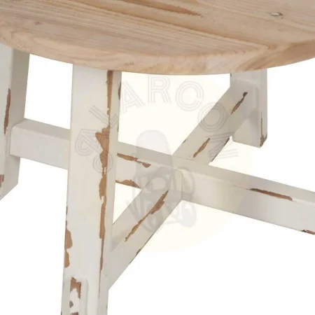 Mesa de centro en madera de abeto DM acabado natural y blanco 60x60x45cm - Ixia - 613669IX - foto-secundaria-4
