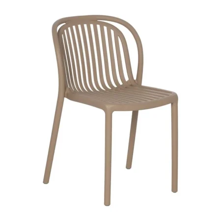 Silla apilable de polipropileno beige para exterior 51x57x78cm - Ixia - 613684IX - foto-blanco