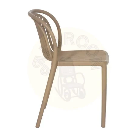 Silla apilable de polipropileno beige para exterior 51x57x78cm - Ixia - 613684IX - foto-secundaria-2