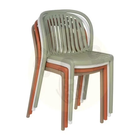 Silla apilable de polipropileno color terracota para exterior certificada EN581 51x57x78cm - Ixia - 613685IX - foto-secundaria-1