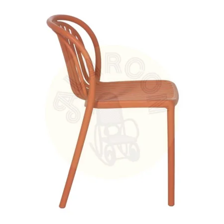 Silla apilable de polipropileno color terracota para exterior certificada EN581 51x57x78cm - Ixia - 613685IX - foto-secundaria-2