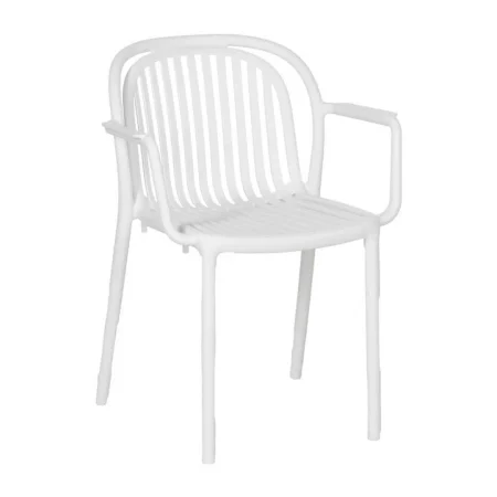 Silla apilable de polipropileno blanca apta para exterior normativa EN581 57x57x78cm - Ixia - 613686IX - foto-blanco