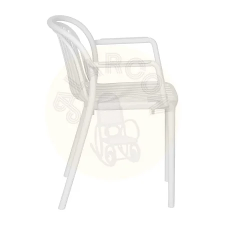 Silla apilable de polipropileno blanca apta para exterior normativa EN581 57x57x78cm - Ixia - 613686IX - foto-secundaria-2