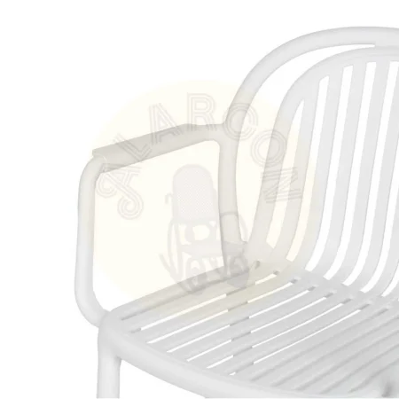 Silla apilable de polipropileno blanca apta para exterior normativa EN581 57x57x78cm - Ixia - 613686IX - foto-secundaria-5