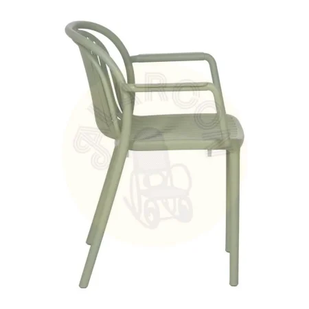 Silla apilable de polipropileno verde cumple normativa EN581 para exterior 57x57x78cm - Ixia - 613687IX - foto-secundaria-2