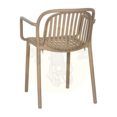 Silla apilable de polipropileno beige para exterior 57x57x78cm - Ixia - 613688IX - foto-secundaria-3