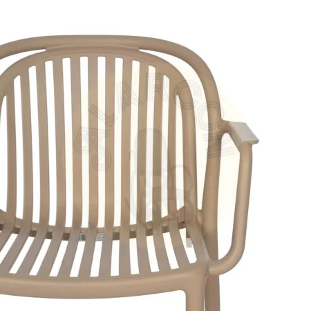 Silla apilable de polipropileno beige para exterior 57x57x78cm - Ixia - 613688IX - foto-secundaria-4