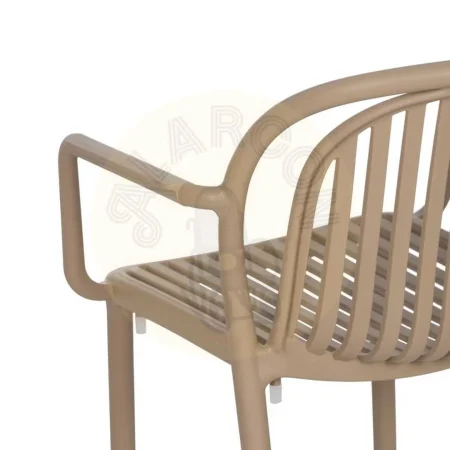 Silla apilable de polipropileno beige para exterior 57x57x78cm - Ixia - 613688IX - foto-secundaria-9