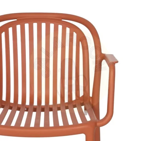 Silla apilable de polipropileno color terracota homologada EN581 para exterior altura asiento 45cm 57x57x78cm - Ixia - 613689IX - foto-secundaria-4