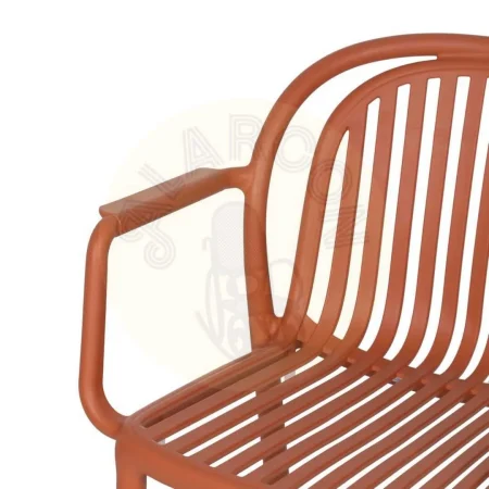 Silla apilable de polipropileno color terracota homologada EN581 para exterior altura asiento 45cm 57x57x78cm - Ixia - 613689IX - foto-secundaria-5