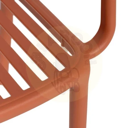 Silla apilable de polipropileno color terracota homologada EN581 para exterior altura asiento 45cm 57x57x78cm - Ixia - 613689IX - foto-secundaria-7