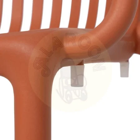 Silla apilable de polipropileno color terracota homologada EN581 para exterior altura asiento 45cm 57x57x78cm - Ixia - 613689IX - foto-secundaria-8