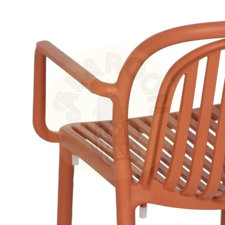 Silla apilable de polipropileno color terracota homologada EN581 para exterior altura asiento 45cm 57x57x78cm - Ixia - 613689IX - foto-secundaria-9