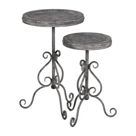 Mesita auxiliar de metal gris 45.50x45.50x73.50cm - Ixia - 613695IX - foto-blanco