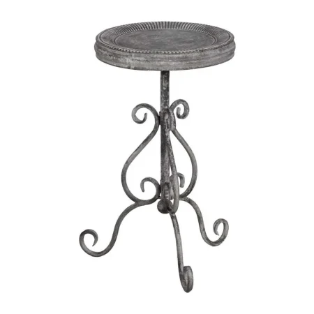 Mesita auxiliar de metal gris 36x36x61cm - Ixia - 613696IX - foto-blanco