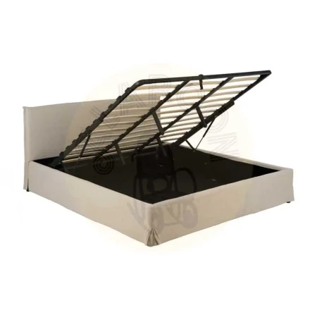 Cama canapé desenfundable beige con tejido 100% poliéster y relleno de espuma para colchón 196x215x97cm - Ixia - 613735IX - foto-secundaria-1