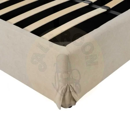 Cama canapé desenfundable beige con tejido 100% poliéster y relleno de espuma para colchón 196x215x97cm - Ixia - 613735IX - foto-secundaria-6