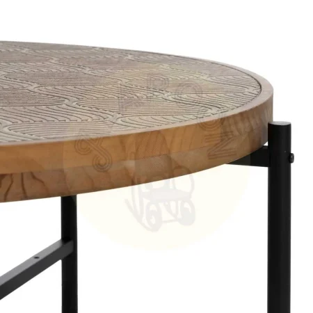Mesa de centro de pino y hierro acabado natural y negro 89x89x42.50cm - Ixia - 613900IX - foto-secundaria-3