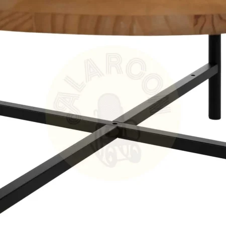 Mesa de centro de pino y hierro acabado natural y negro 89x89x42.50cm - Ixia - 613900IX - foto-secundaria-4