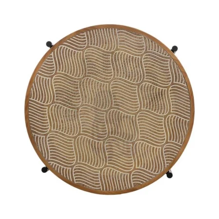 Mesita auxiliar en madera de pino y hierro color natural y negro 69x69x52.50cm - Ixia - 613901IX - foto-secundaria-5