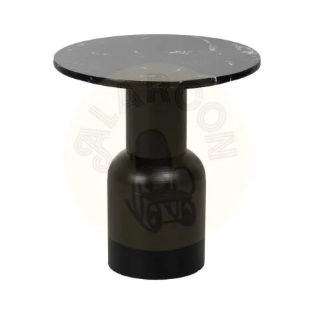 Mesita auxiliar negra en metal y mármol 45x45x46cm - Ixia - 613980IX - foto-secundaria-1