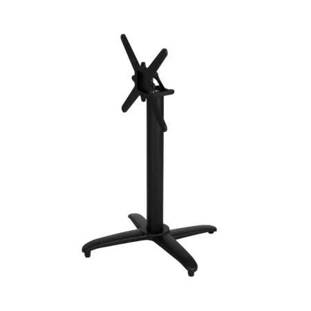Patas para mesa plegable en aluminio negro aptas para tableros cuadrados hasta y redondos hasta 80cm de diámetro 62x62x72cm - Ixia - 614070IX - foto-blanco