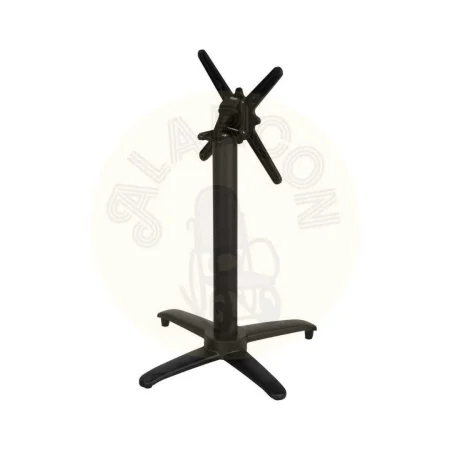 Patas para mesa plegable en aluminio negro aptas para tableros cuadrados hasta y redondos hasta 80cm de diámetro 62x62x72cm - Ixia - 614070IX - foto-secundaria-1