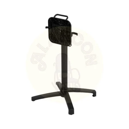 Patas plegables para mesa en aluminio negro con colgador para bolso aptas para uso exterior 67x67x72cm - Ixia - 614071IX - foto-secundaria-1