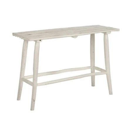 Consola en madera de teca acabado blanco rozado 120x40x80cm - Ixia - 614098IX - foto-blanco