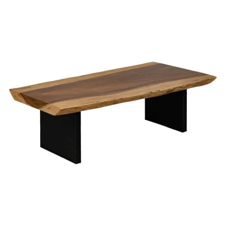 Mesa de centro madera de suar y hierro color natural tablero 7cm 150x70x45cm - Ixia - 614101IX - foto-blanco