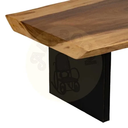 Mesa de centro madera de suar y hierro color natural tablero 7cm 150x70x45cm - Ixia - 614101IX - foto-secundaria-4