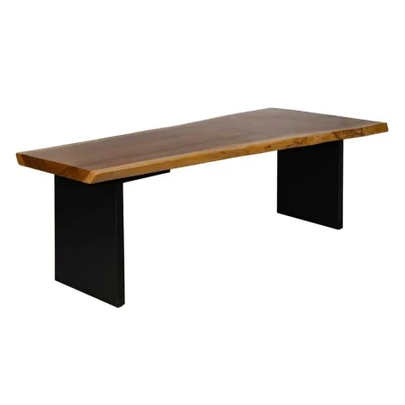 Mesa de comedor natural en madera de suar y hierro para salón 300x80x80cm - Ixia - 614103IX - foto-blanco
