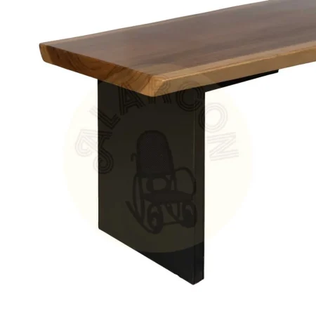 Mesa de comedor natural en madera de suar y hierro para salón 300x80x80cm - Ixia - 614103IX - foto-secundaria-2