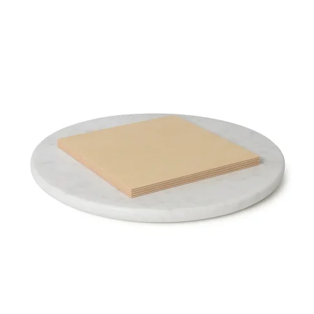 Tablero de mesa redondo blanco en mármol 60x60x1.80cm - Ixia - 614121IX - foto-blanco