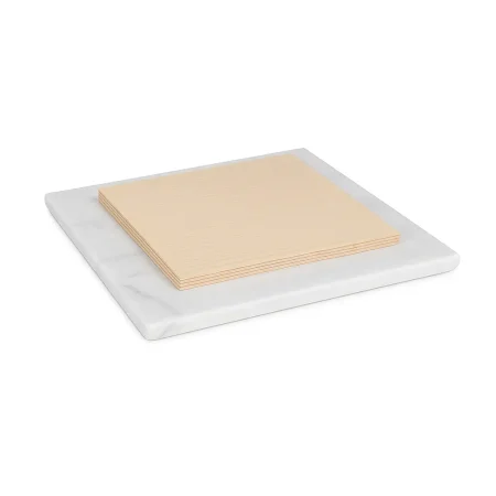 Tablero de mesa cuadrado en mármol blanco 60x60x1.80cm - Ixia - 614122IX - foto-blanco