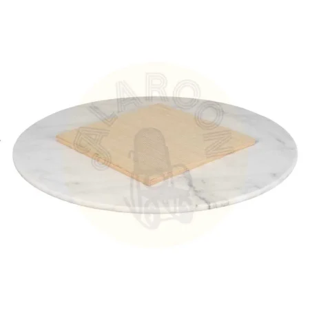 Tablero de mesa redondo blanco en mármol con base en DM 80x80x1.80cm - Ixia - 614125IX - foto-secundaria-1