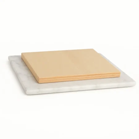 Tablero para mesa cuadrado en mármol blanco con base en DM 80x80x1.80cm - Ixia - 614126IX - foto-blanco