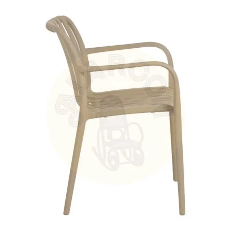 Silla apilable de polipropileno beige para exterior 56x57x81cm - Ixia - 614308IX - foto-secundaria-2